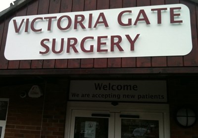Victoria Surgery Cut Acrylic Letters On Stand Off Taunton